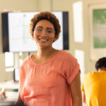 Mature female student in classroom